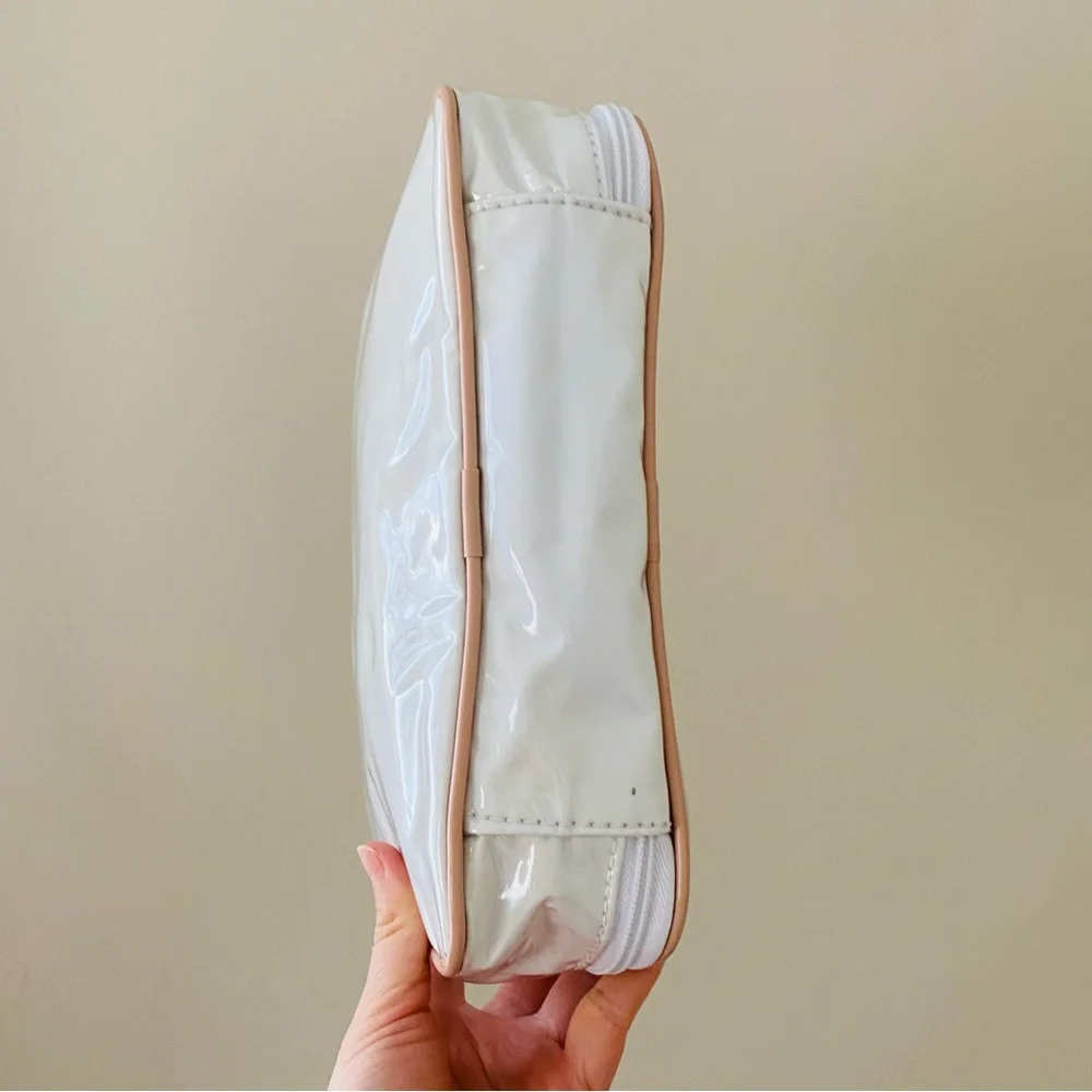 Christian Dior White Vinyl PVC Makeup Pouch Cosmetic Organizing Bag
